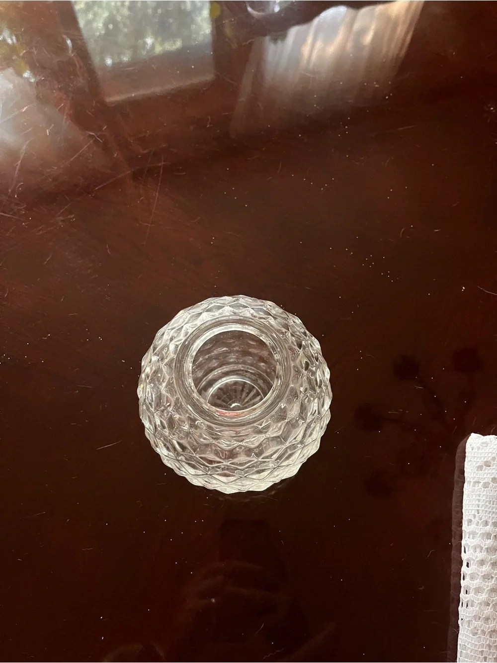 Clear Glass Textured Bud Vase